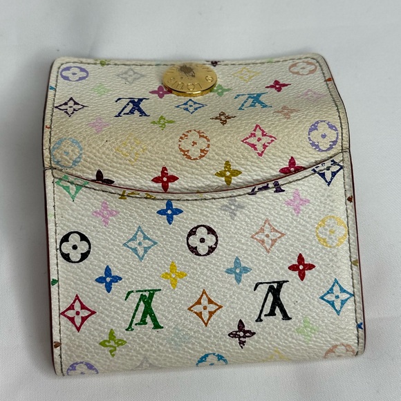 Takashi Murakami X Louis Vuitton White Monogram Multicolor Business Card Holder - Picture 5 of 11